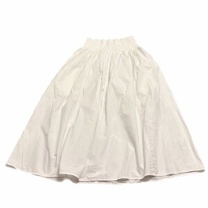 Y2K Banana Republic Cotton/Modal Shirred Waist Midi-Maxi Skirt (White)Size Large